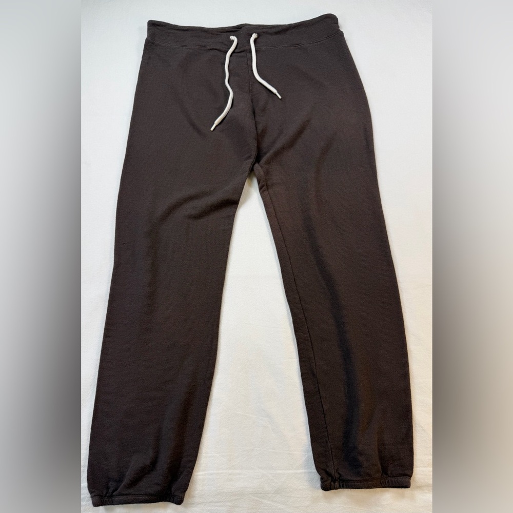 Monrow Womens Super Soft Brown Drawstring Knit Joggers Medium